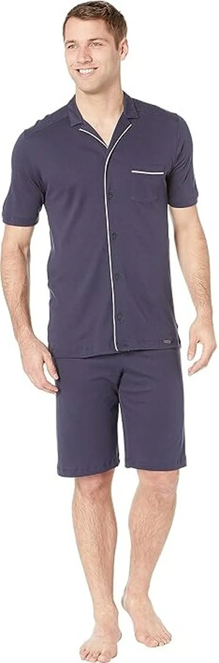 Hanro Night Day Short Sleeve Pajama (Black Iris) Men's Pajama Sets