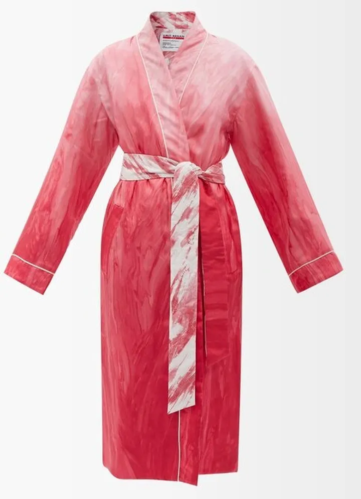 X Umit Benan Frank Reversible Silk-blend Robe