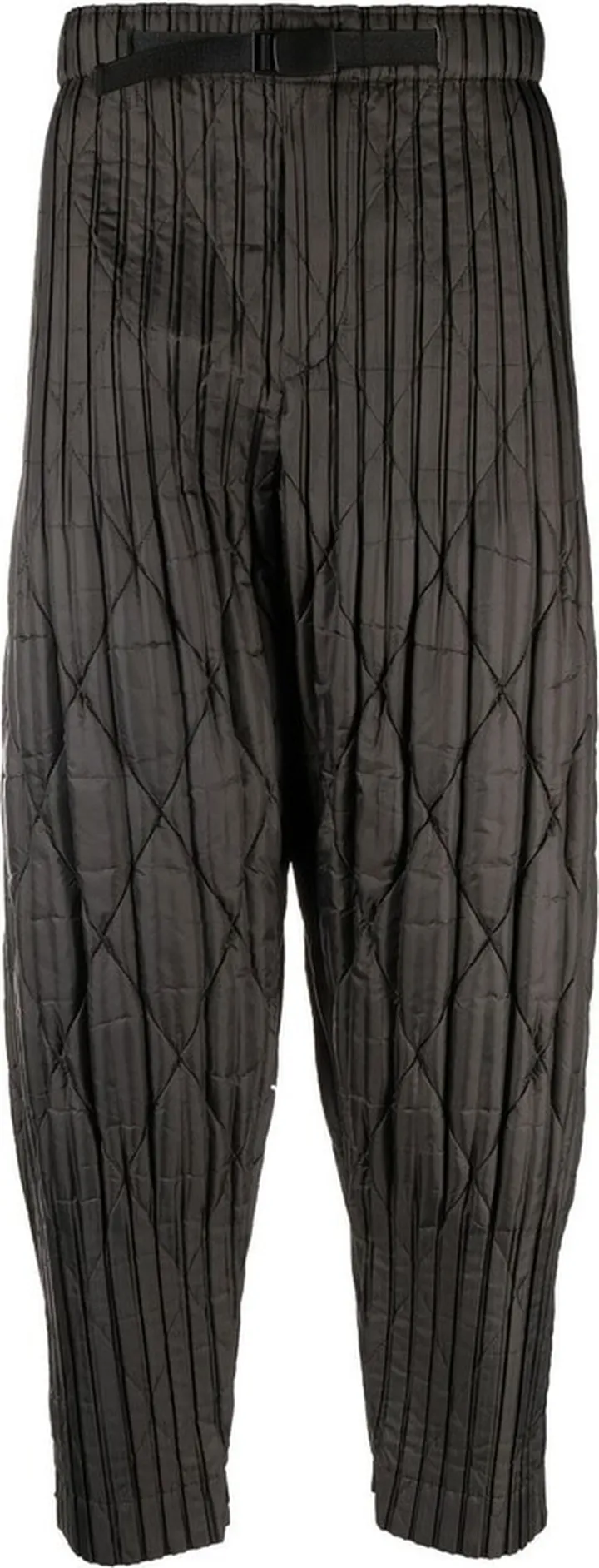 Pleated Padded Cropped Trousers