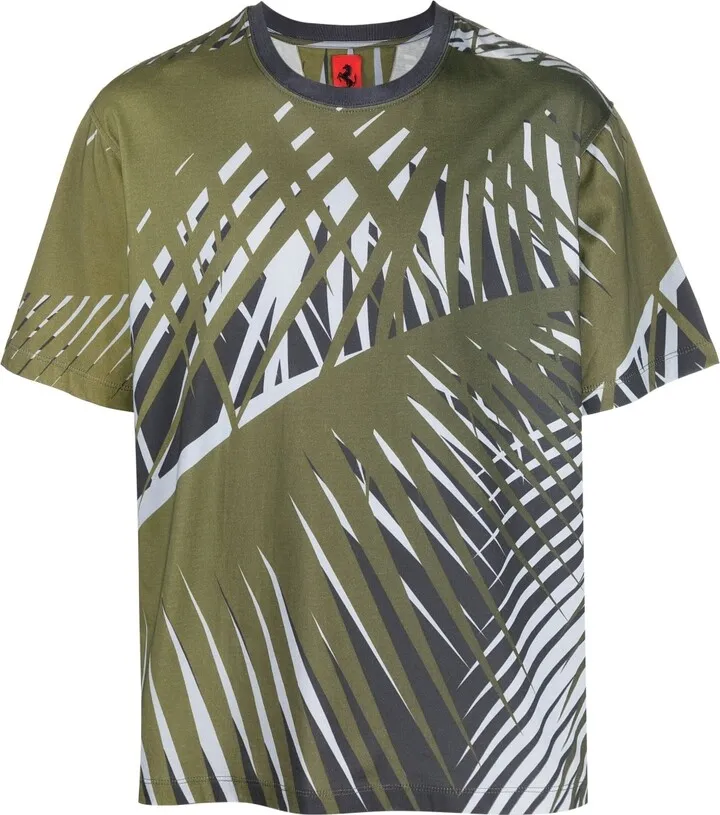 palm tree-print T-shirt