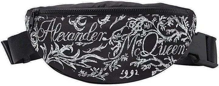Alexander McQueen Logo Printed Zipped Belt Bag