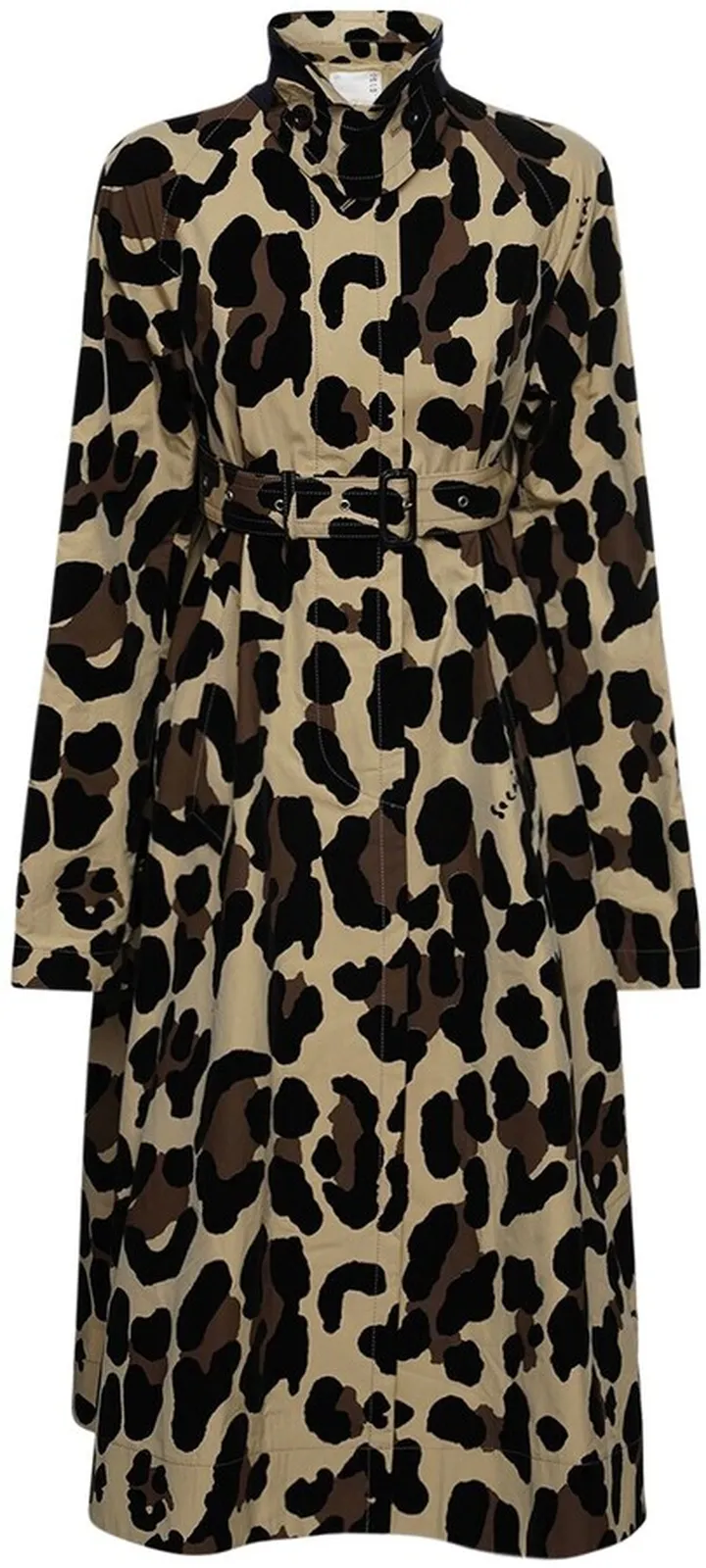 Flocked cotton & wool plissè trench coat