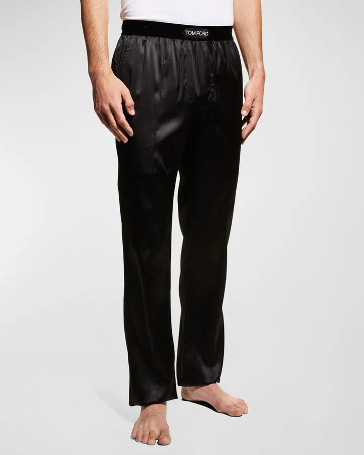Men's Silk Logo Pajama Pants