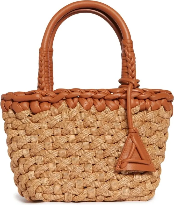 Icon small raffia tote bag