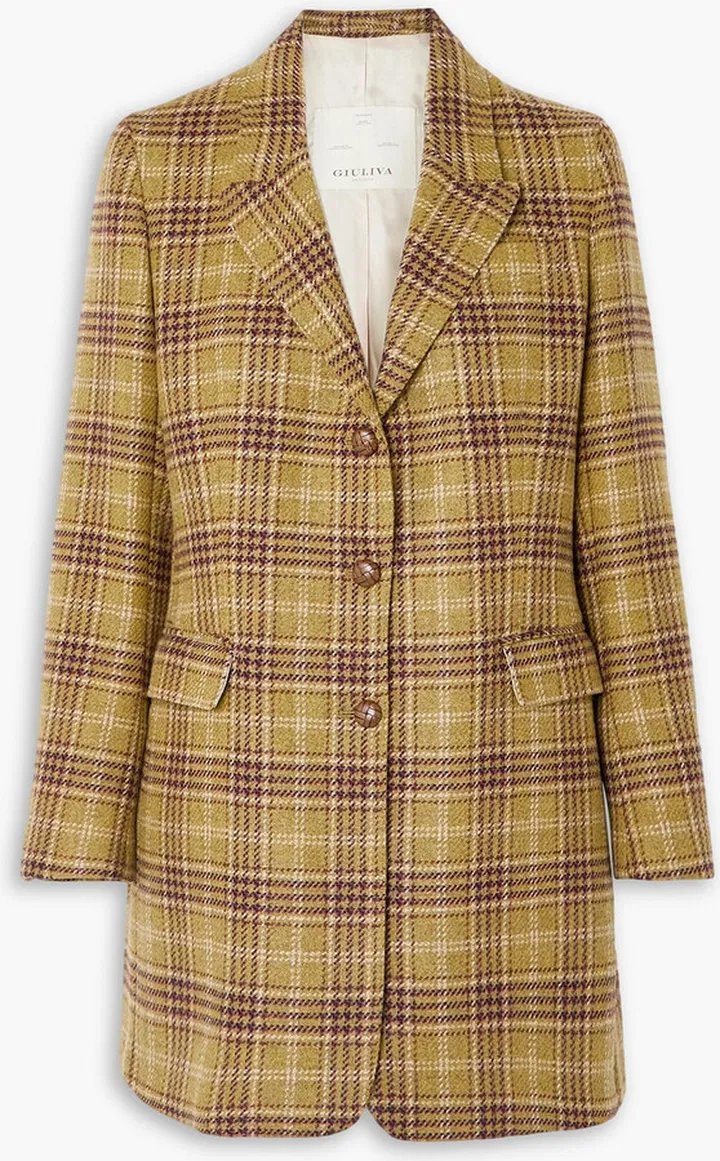Karen checked wool blazer