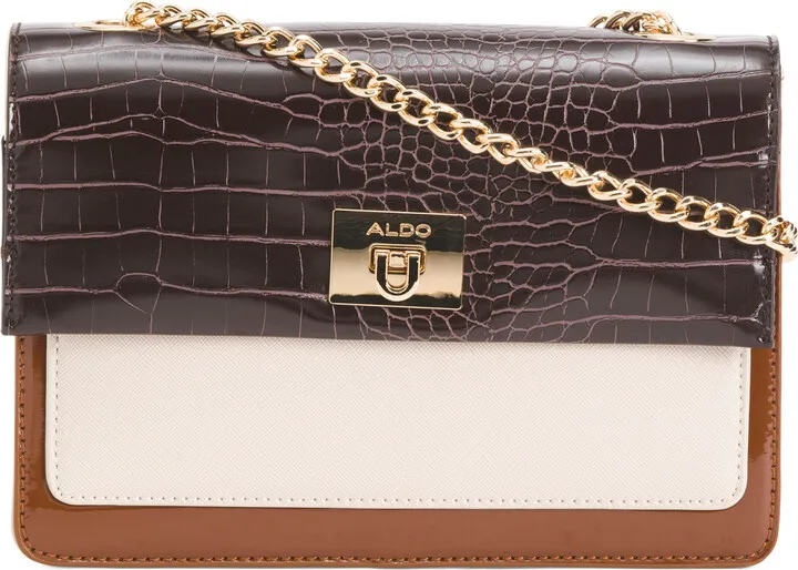 Darederia Color Block Lock Front Shoulder Bag
