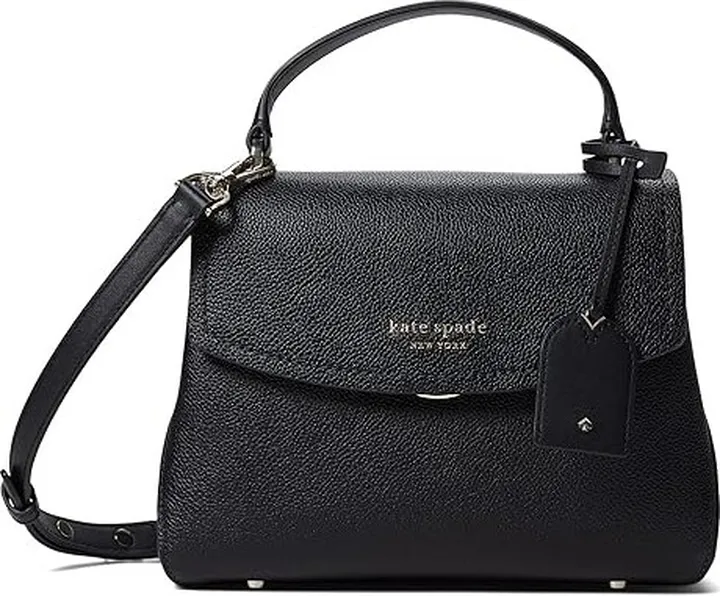 Kate Spade New York Thompson Pebbled Leather Small Top-Handle (Black) Handbags