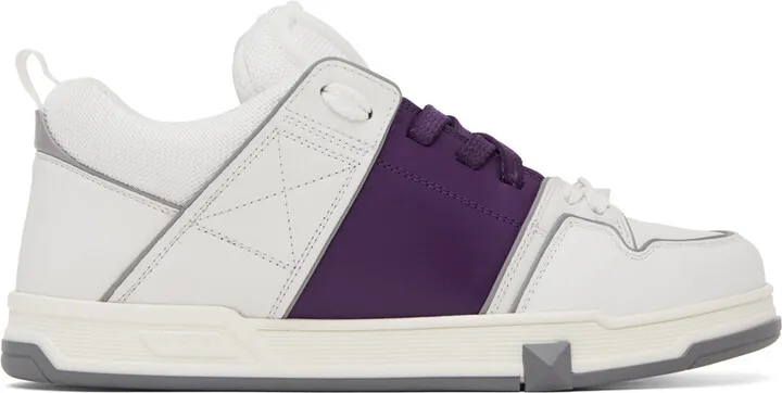 Valentino Garavani White & Purple Open Skate Sneakers