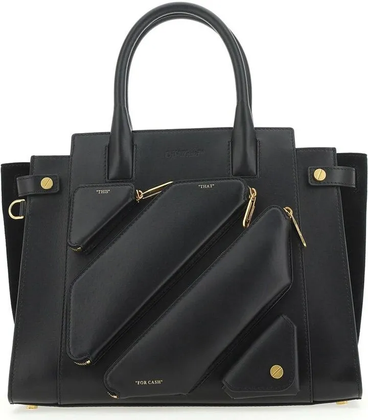 Logo Detailed Top Handle Tote Bag