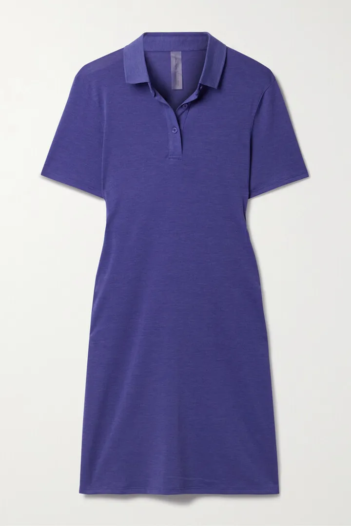 Outdoor Voices - Birdie Drirelease Stretch Recycled-pique Mini Golf Dress - Blue