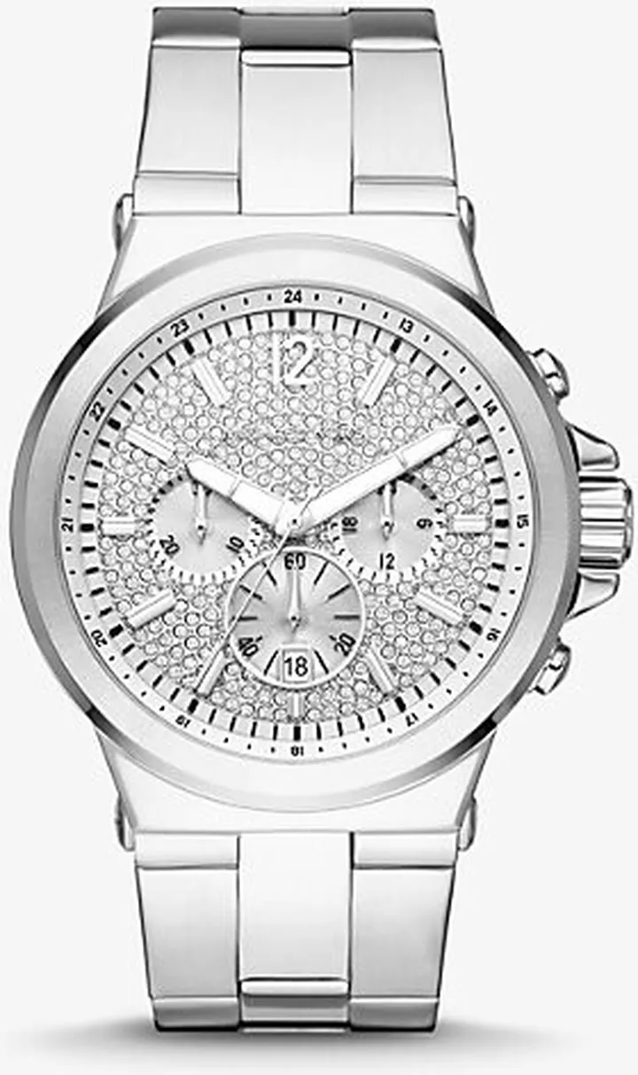 Oversized Dylan Pavé Silver-Tone Watch