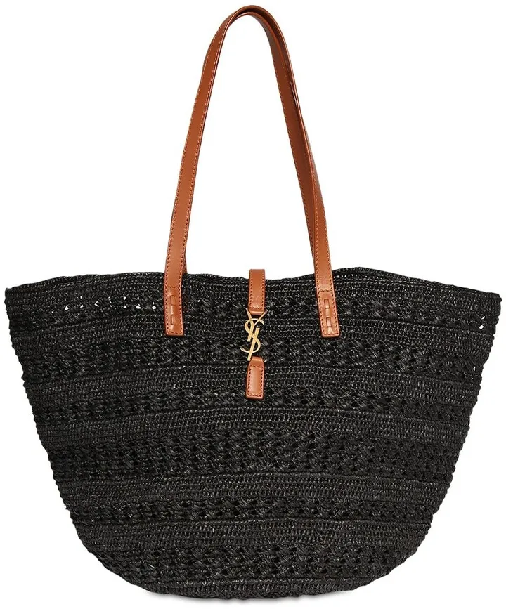 Medium raffia panier bag