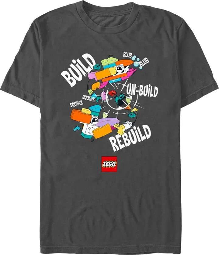 Men's LEGO® Build Unbuild Rebuild T-Shirt - Charcoal - Medium