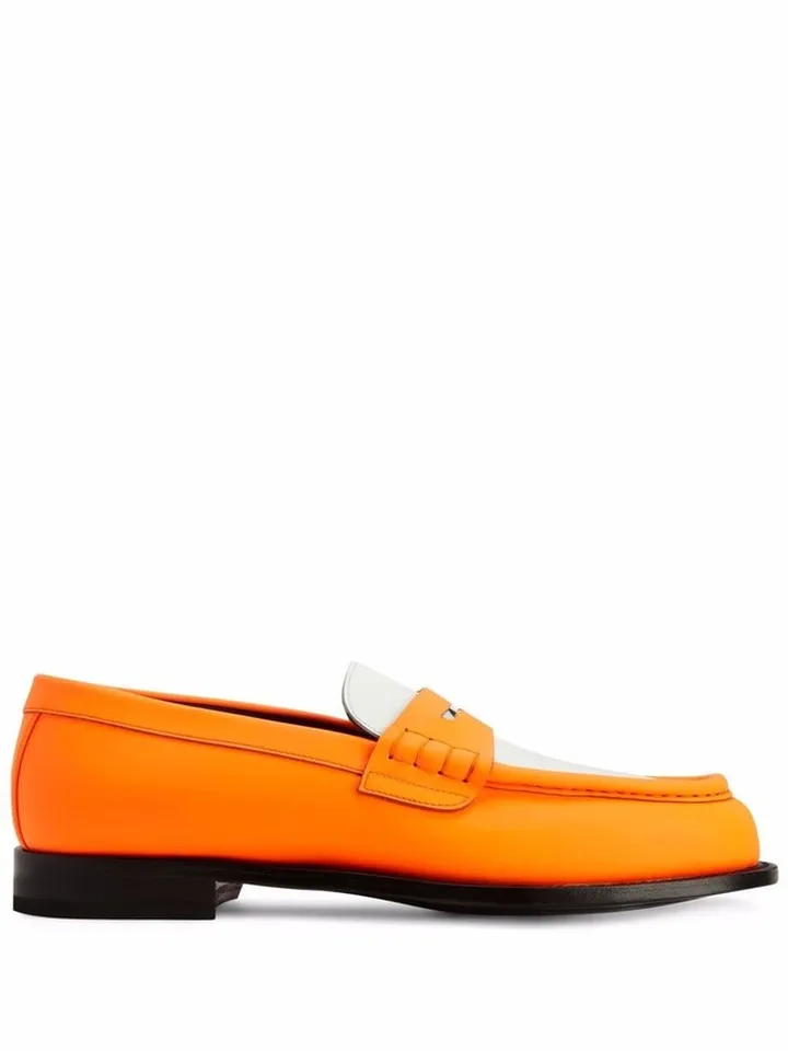Euro two-tone leather loafers