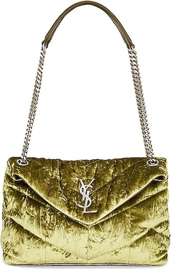 Saint Laurent Small Puffer Chain Bag in Green