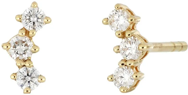 Rita Diamond Curved Stud Earrings