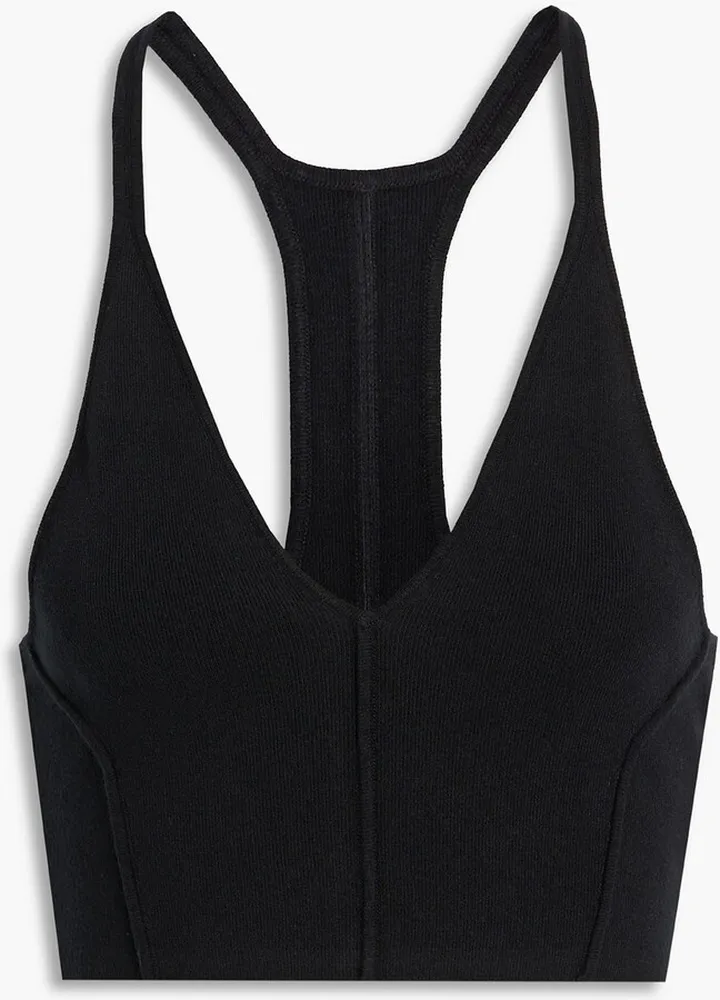 Cropped stretch-knit tank