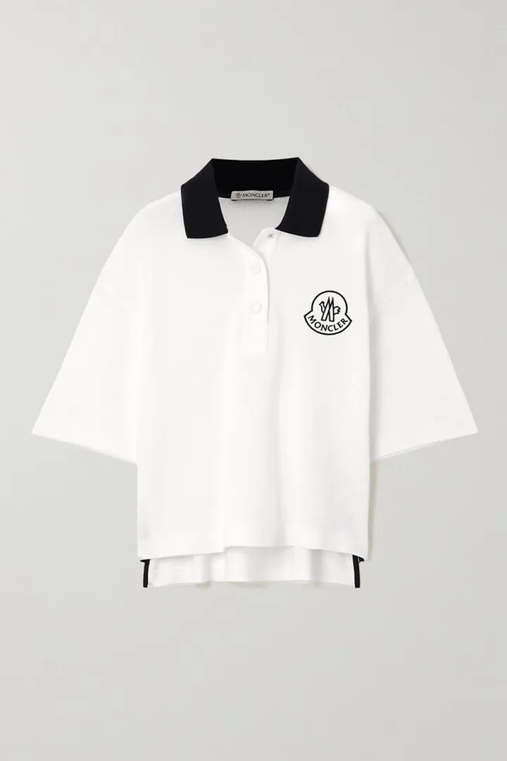 Moncler - Appliquéd Cotton-piqué Polo Shirt - White