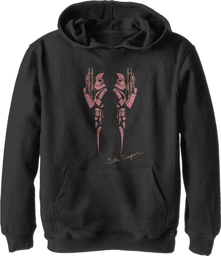 Boy's Star Wars: The Rise of Skywalker Sith Trooper Inkblot Pull Over Hoodie - Black - Large