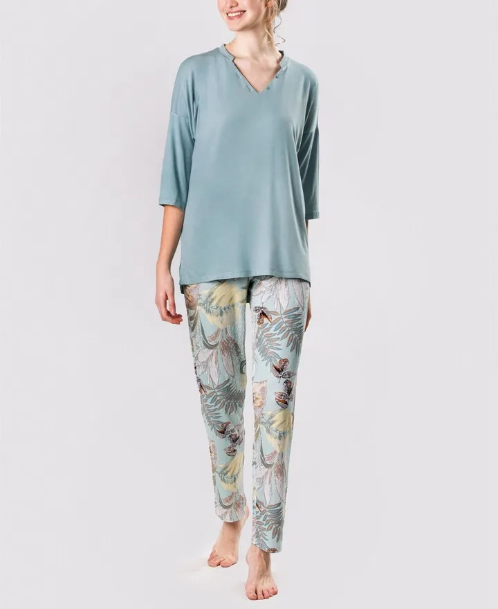 Women's Ultra Soft Caribbean Flowers Pajama Set