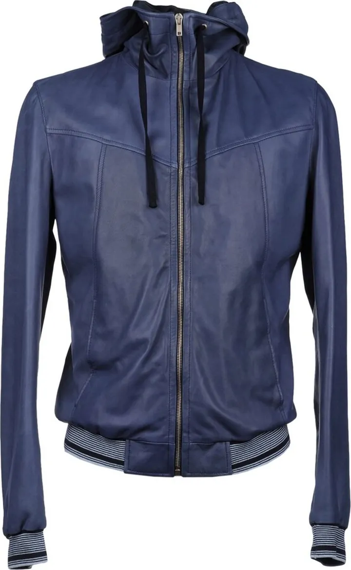 Leather Outerwear Slate Blue