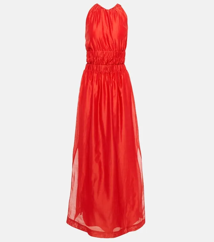 Lucelia cotton and silk maxi dress