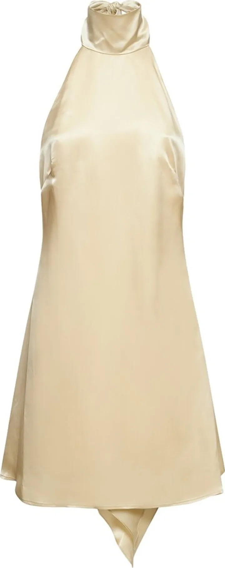 Reed cupro satin halter neck mini dress
