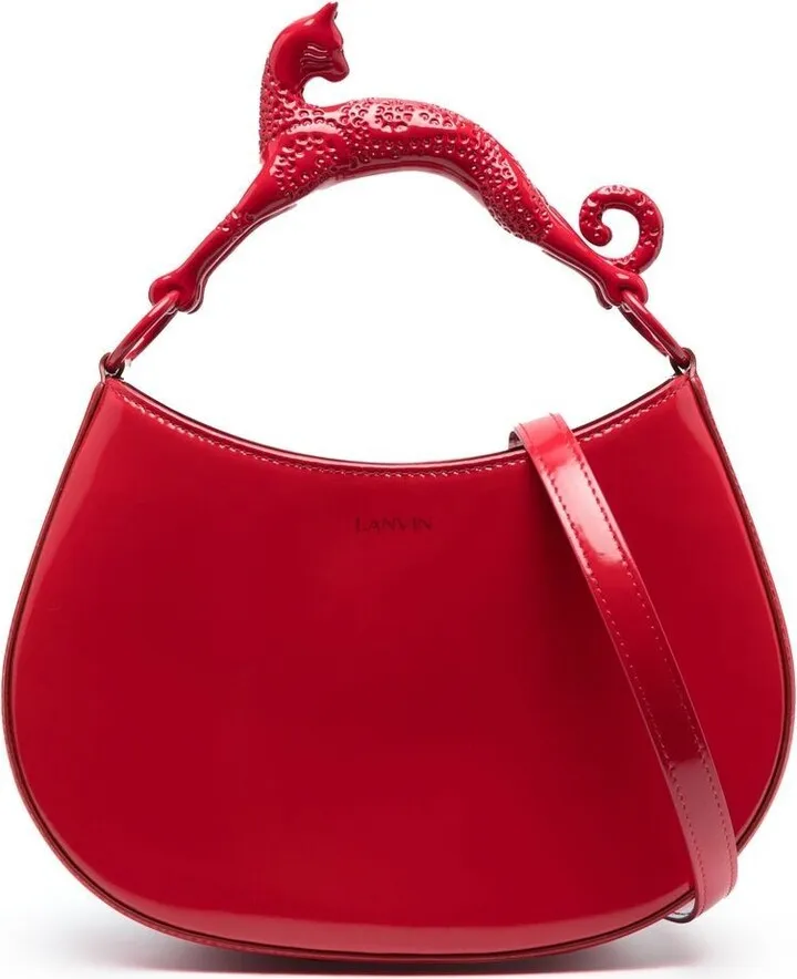 Sculpted Cat-Handle Shoulder Bag