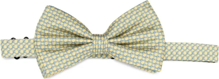 Graphic-Print Silk Bow Tie