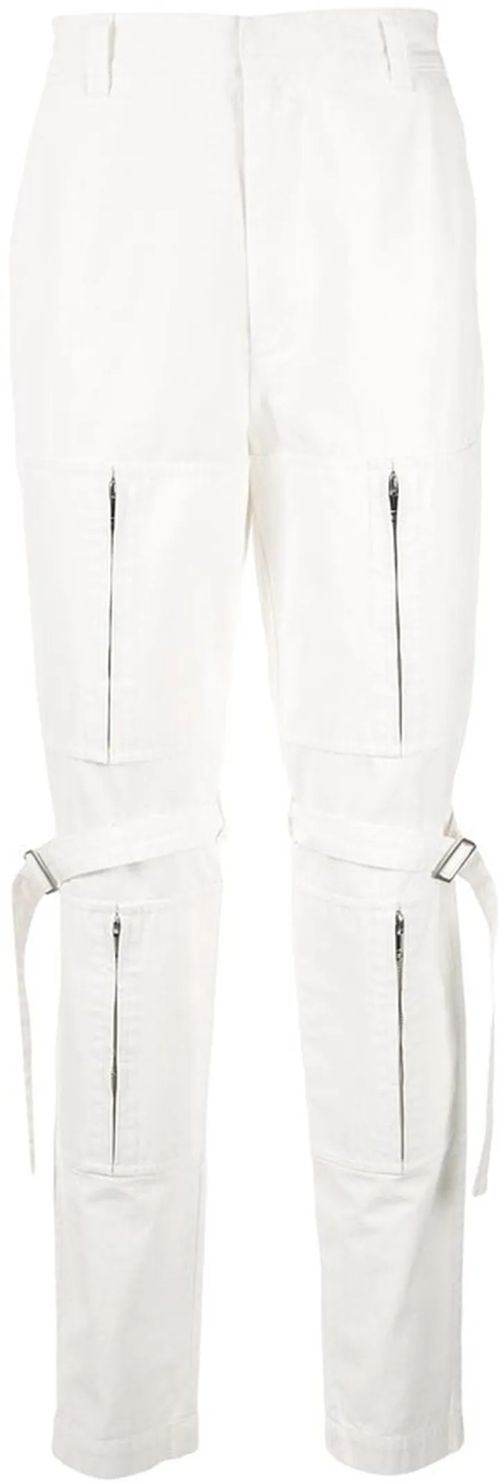 Zip-Detail Straight Leg Trousers