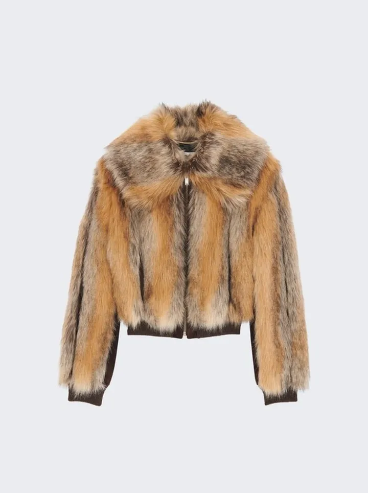 Manteau Court Faux Fur Jacket