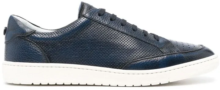 Pebbled-Effect Low-Top Sneakers