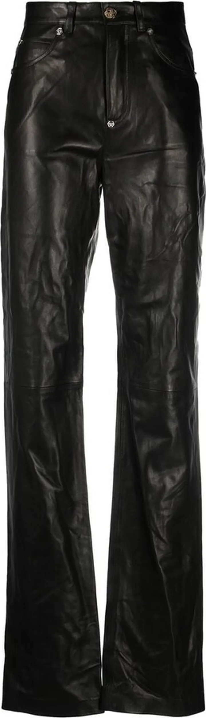 Straight-Leg Lambskin Trousers