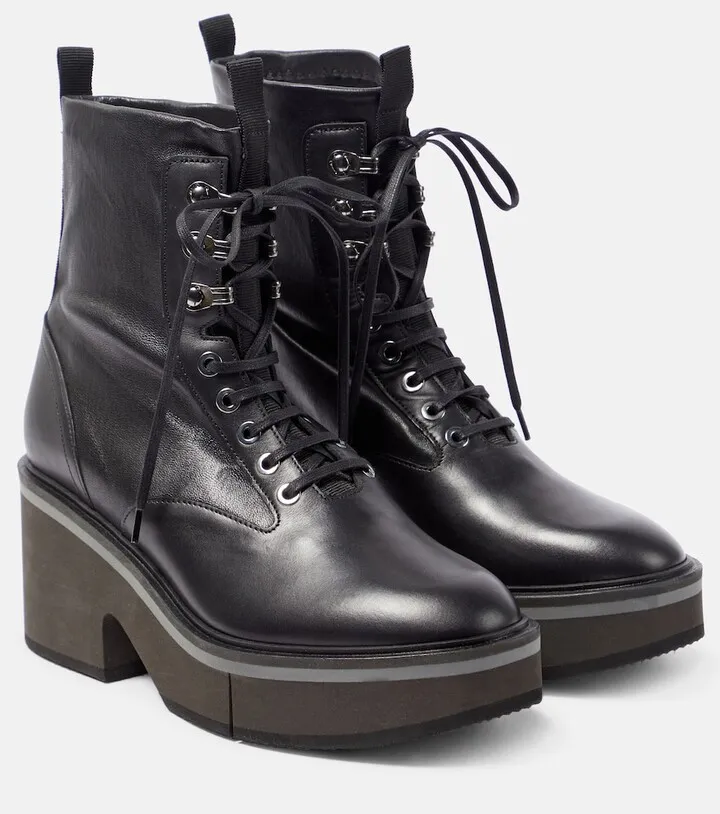 Agnes leather lace-up boots