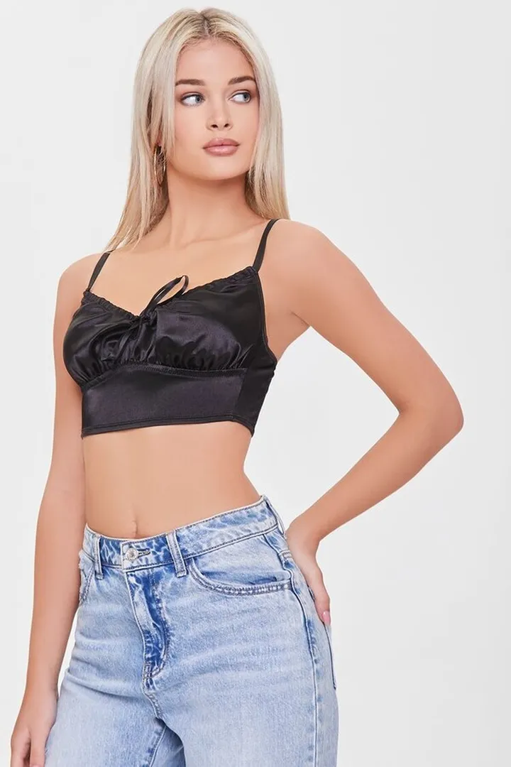 Satin Cropped Lingerie Cami