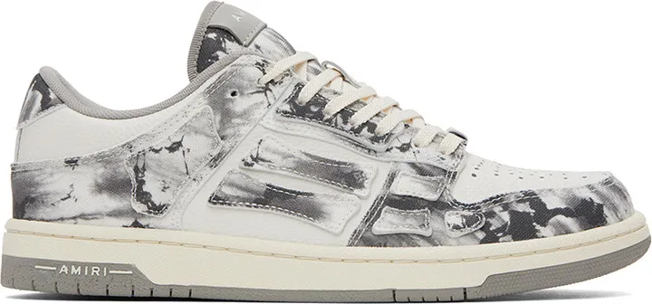 AMIRI Gray Tie Dye Skel Top Low Sneakers