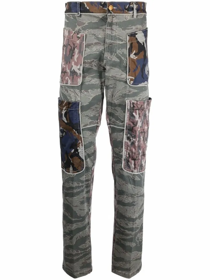 Camouflage-Print Straight-Leg Trousers