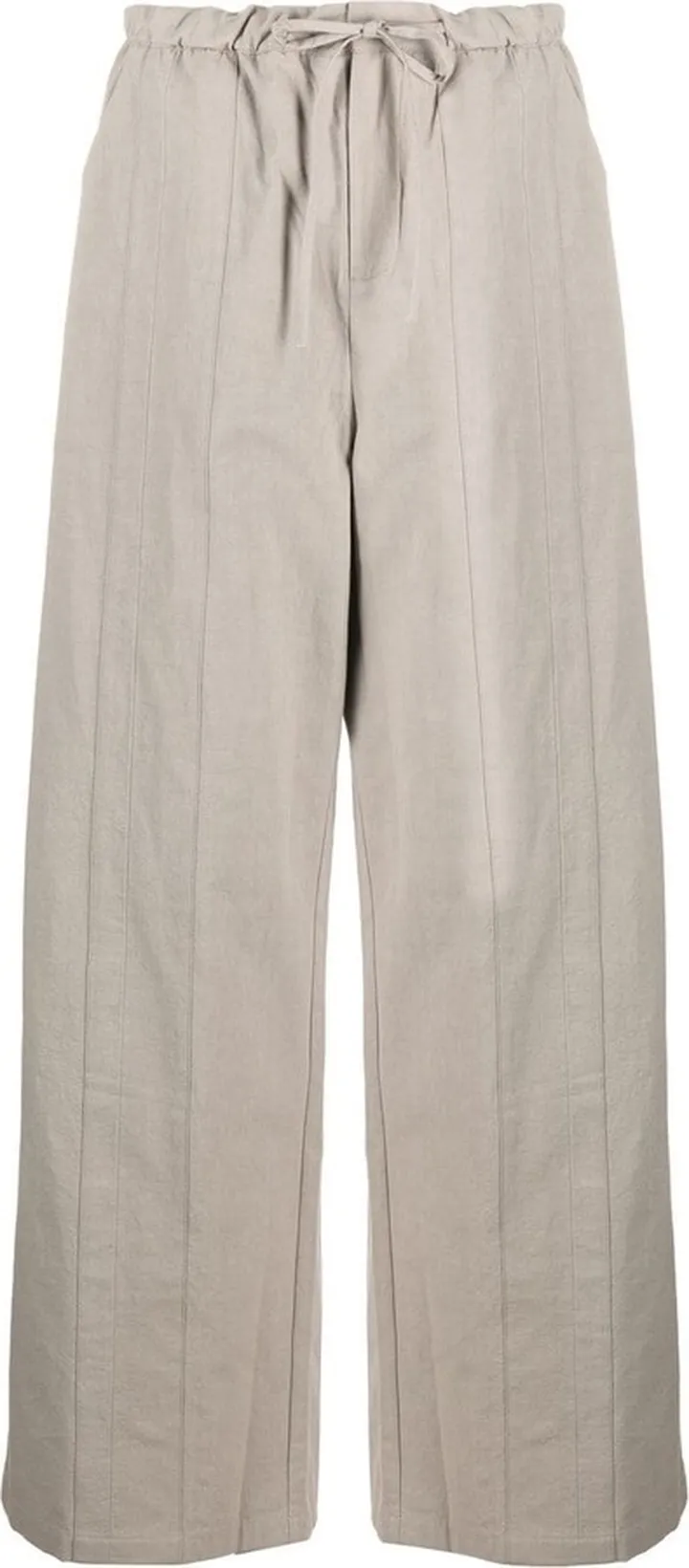 Straight-Leg Tied-Waist Trousers
