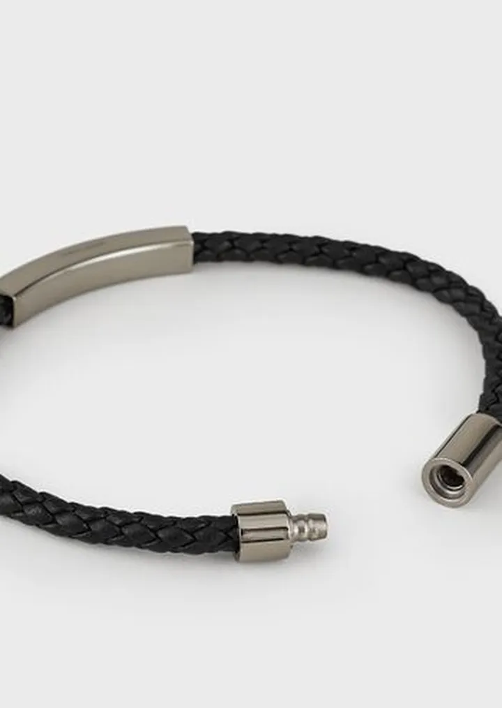 Plaited bracelet with sterling silver details