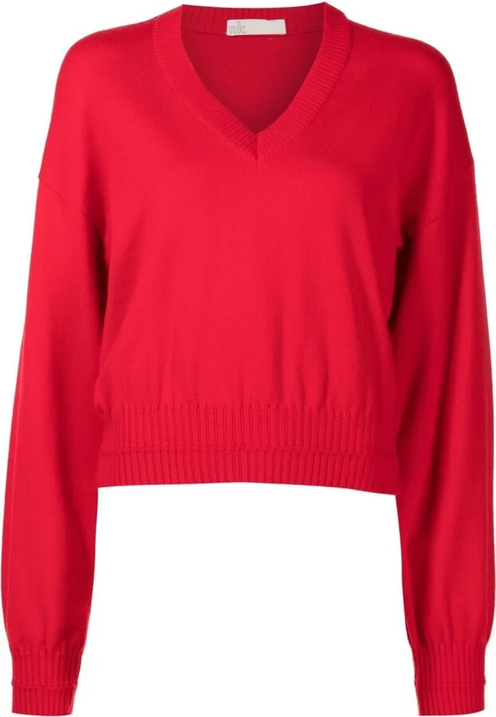 Elle V-neck fine knit jumper