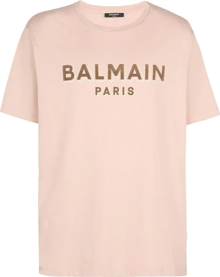 flocked-logo cotton T-shirt
