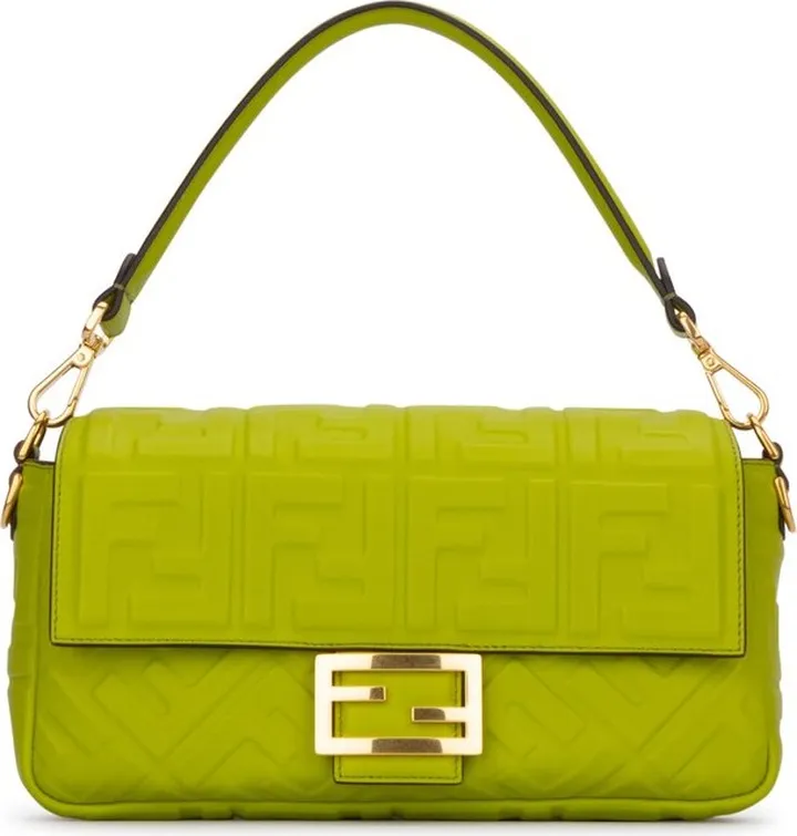 Fendi Baguette FF Embossed Shoulder Bag