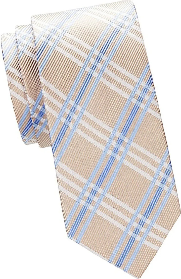 Plaid Silk Jacquard Tie