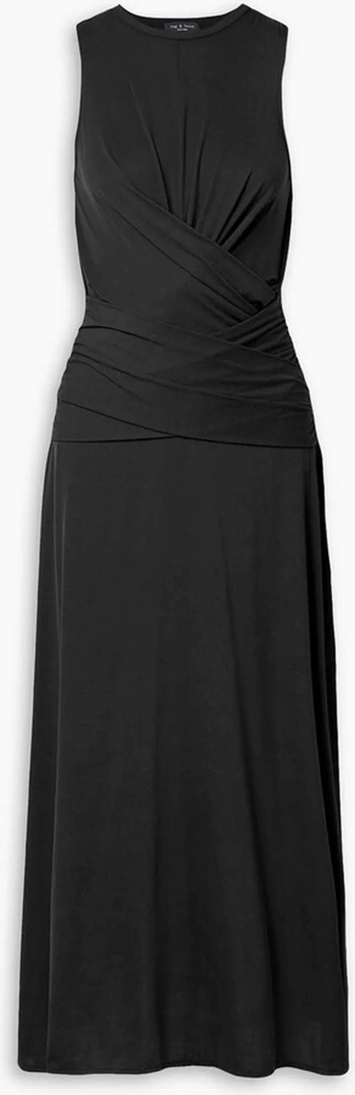 Rose wrap-effect stretch-jersey midi dress