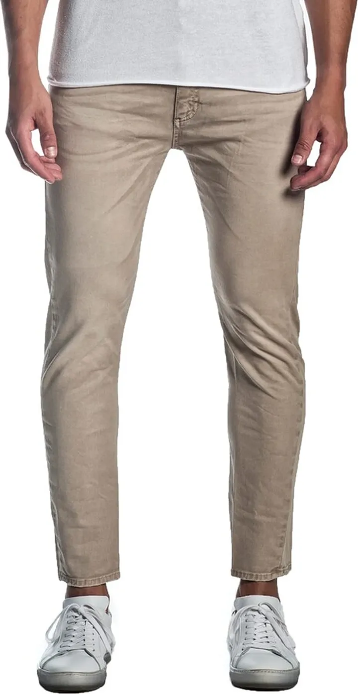 Men's Skinny Solid Khaki Jeans