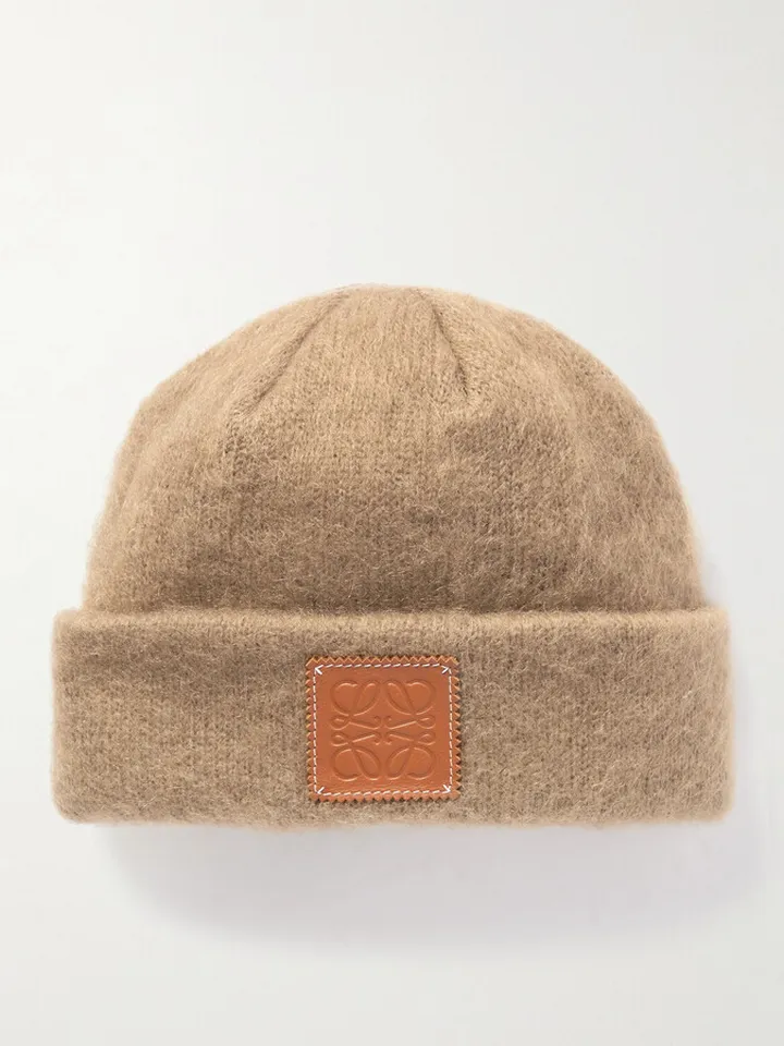 Brushed Mohair-Blend Beanie