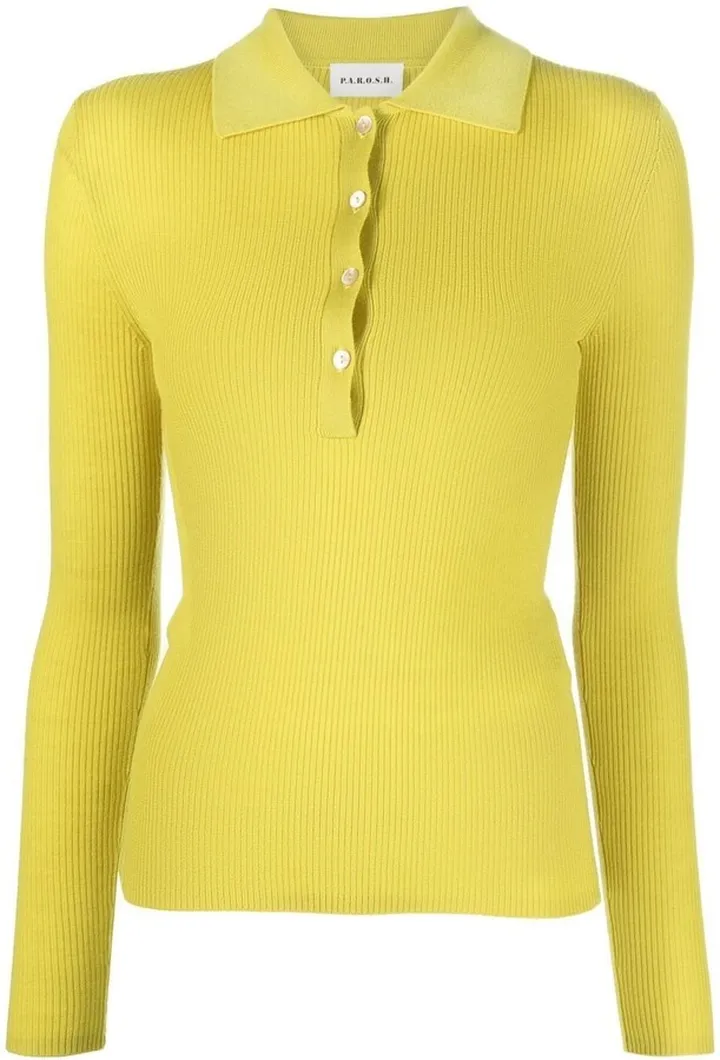 Polo-Collar Knitted Top