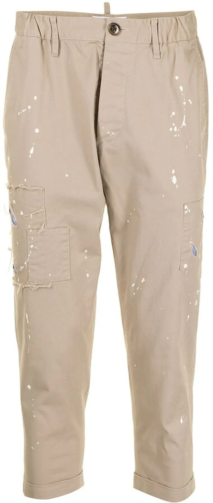 Cropped Paint Splatter Trousers