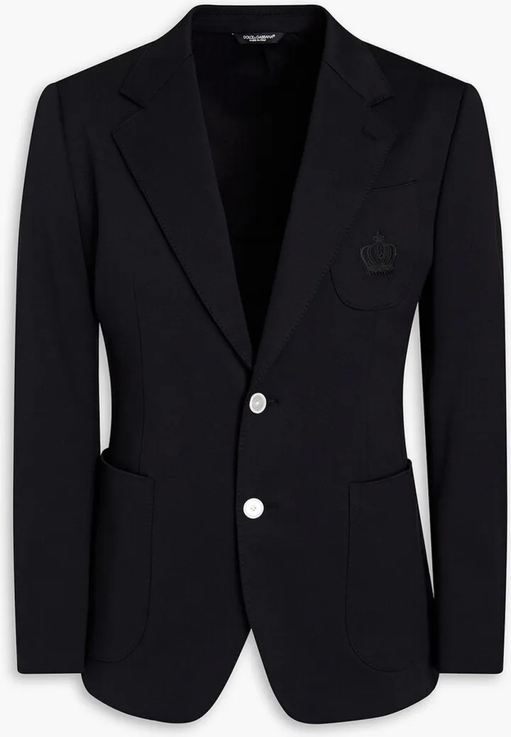 Embroidered cotton-blend blazer