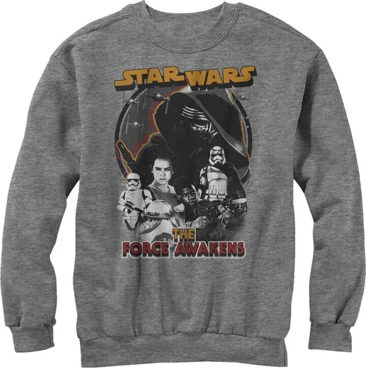Men's Star Wars The Force Awakens Distressed Sweatshirt - Athletic Heather - Large